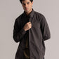Black Relax Fit Button-Down Shirt