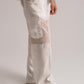 Beige Chambray Shirt & White Cotton Poplin Cargo Trouser Co-ord Set