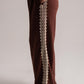 Cream & Brown Cotton Co-ord Set with Laced Detail