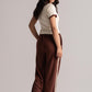 Cream & Brown Cotton Co-ord Set with Laced Detail