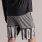 Grey Printed Cotton Shorts