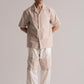 Beige Chambray Shirt & White Cotton Poplin Cargo Trouser Co-ord Set